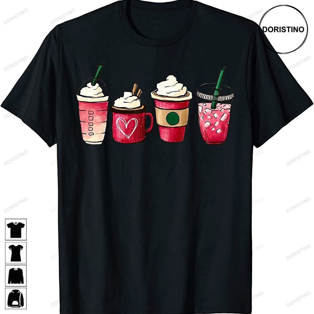 Valentine Coffee Lover Heart Latte Iced Coffee Valentine Day Limited Edition T-shirts