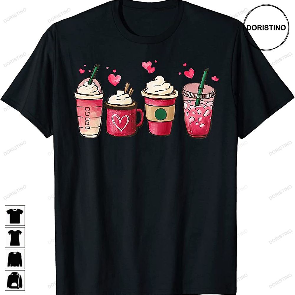 Valentine Coffee Lover Heart Women Girl Valentines Day Gifts Limited Edition T-shirts