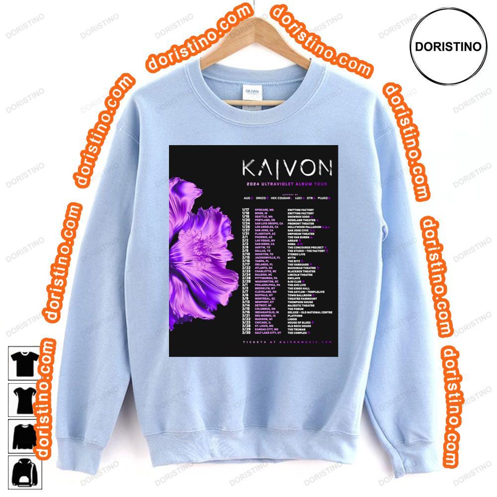 Kaivon 2024 Tour Dates Sweatshirt Long Sleeve Hoodie