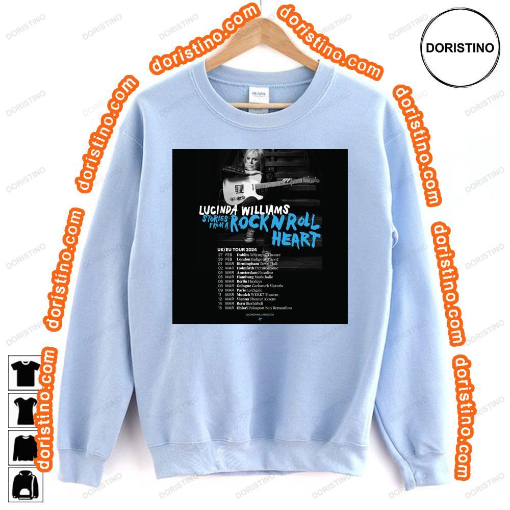 Lucinda Williams Stories Froma Rocknroll Heart 2024 Tour Dates Hoodie Tshirt Sweatshirt