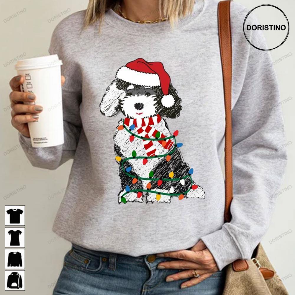 Cute Sheepadoodle Decorated With Christmas Lights 2 Doristino Limited Edition T-shirts