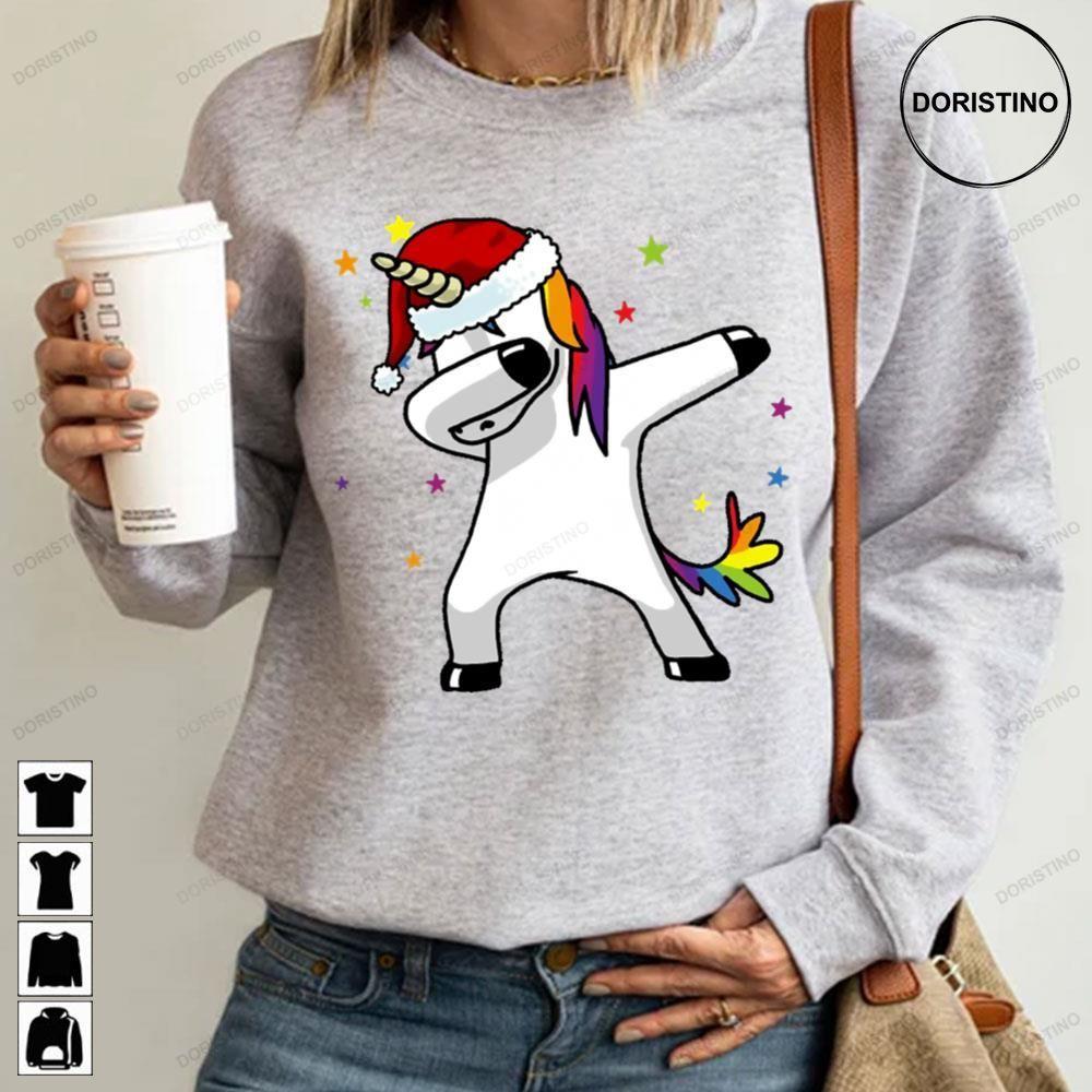 Dabbing Unicorn Hip Hop Dab Santa Hat Christmas 2 Doristino Limited Edition T-shirts