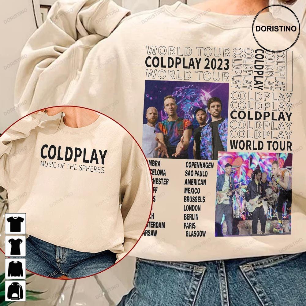 Coldplay Music Of The Spheres Tour 2023 V1 Coldplay World Tour Music Concert Double Sides 2023 Music Tour Gifts Awesome Shirts