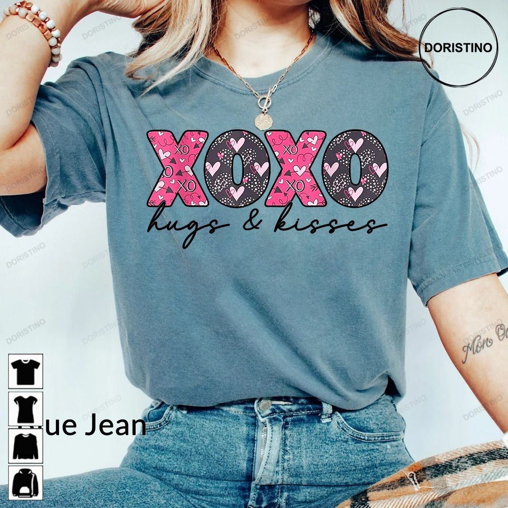 Hugs And Kisses Xoxo Comfort Colors Valentines Hugs And Kisses Love Tee Hear Limited Edition T-shirts