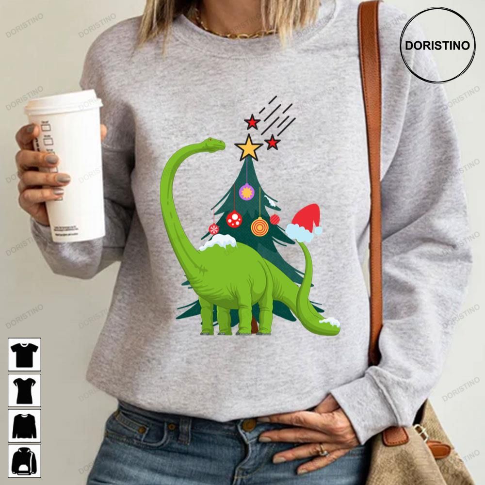 Dinosaur Getting Ready For Christmas Trending Style