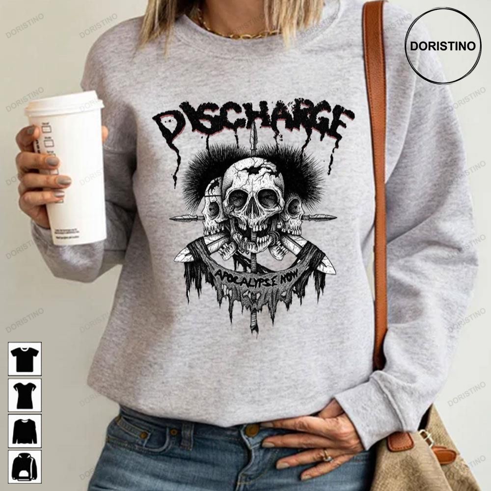 Discharge Apocalypse Skull Band Art Awesome Shirts