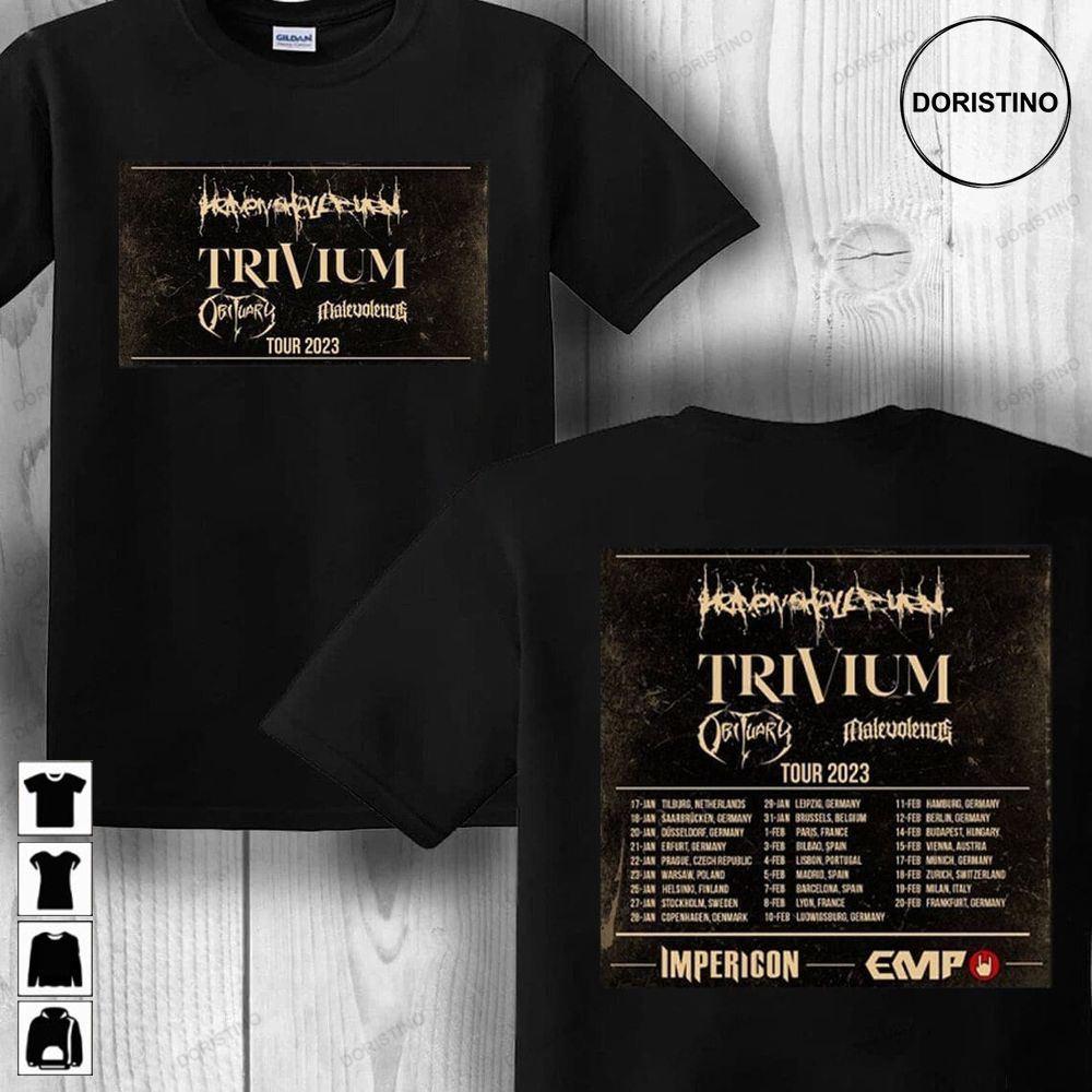 Trivium Tour 2023 2023 Tour 2023 Music Festival Limited Edition T-shirts