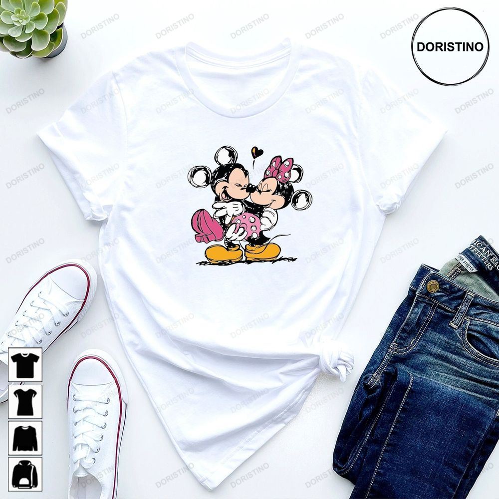 Vintage Mickey Minnie Valentine Retro Disney Valentine Limited Edition T-shirts