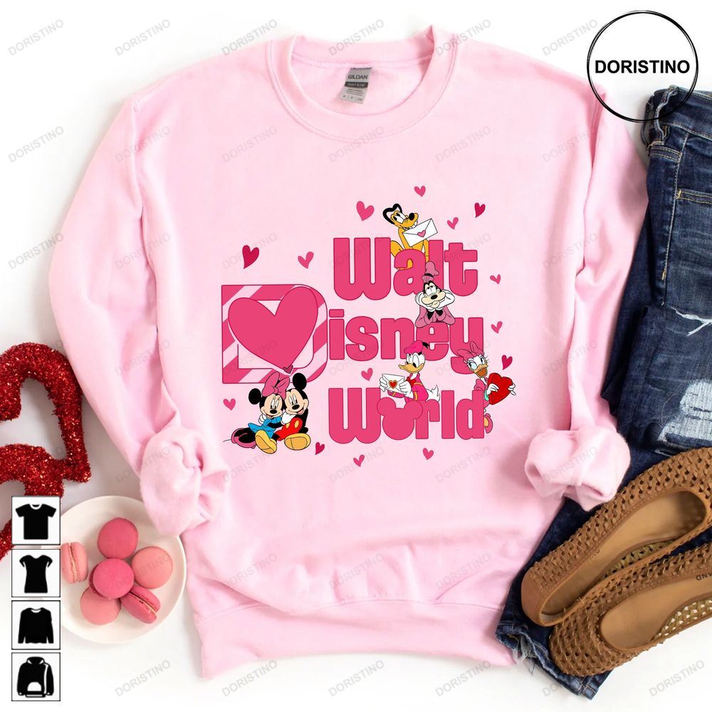 Walt Disney World Valentine Disney With Heart Limited Edition T-shirts