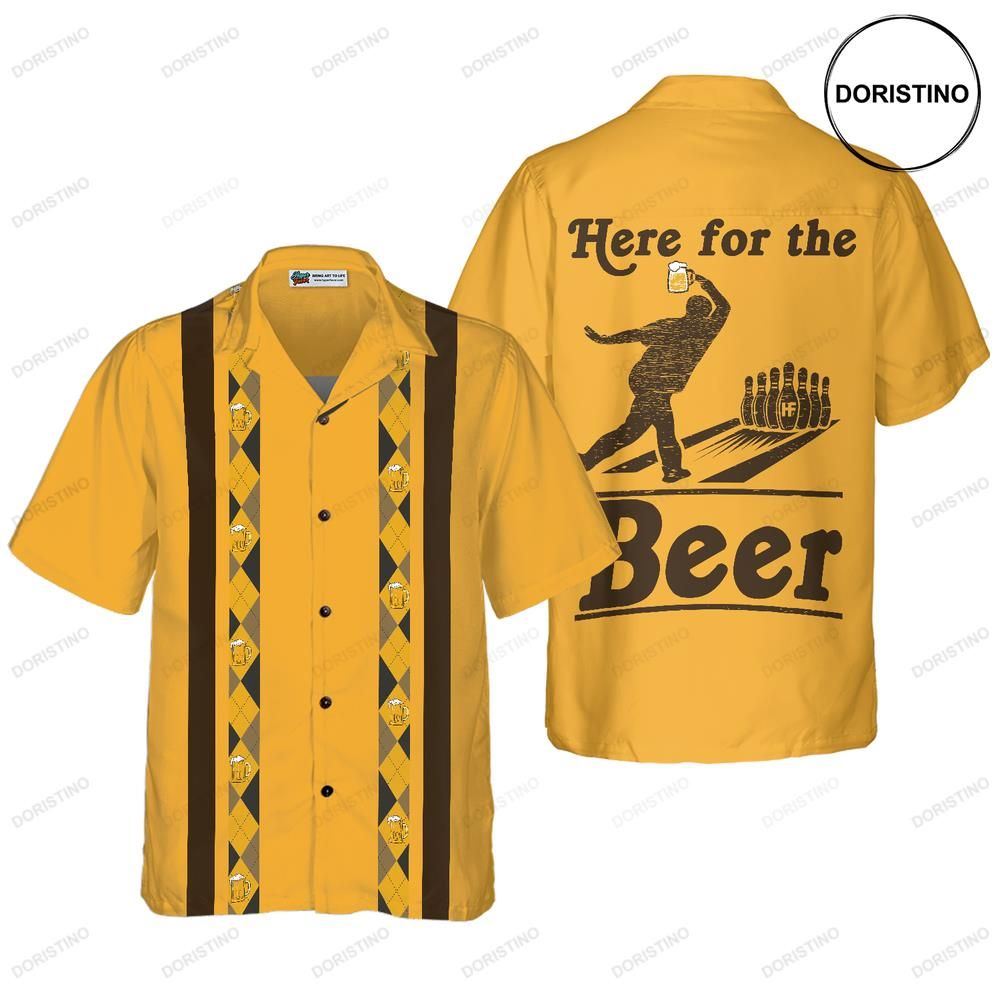 Here For The Beer Bowling Drinking And Bowling Best Gift For Bowling Players Limited Edition Hawaiian Shirt