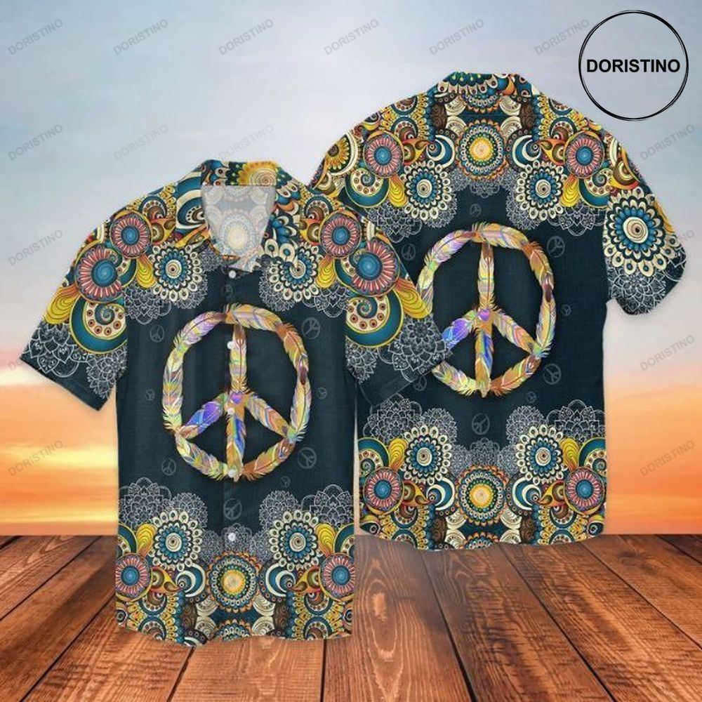 Hippie Peace Sign Hawaiian Shirt