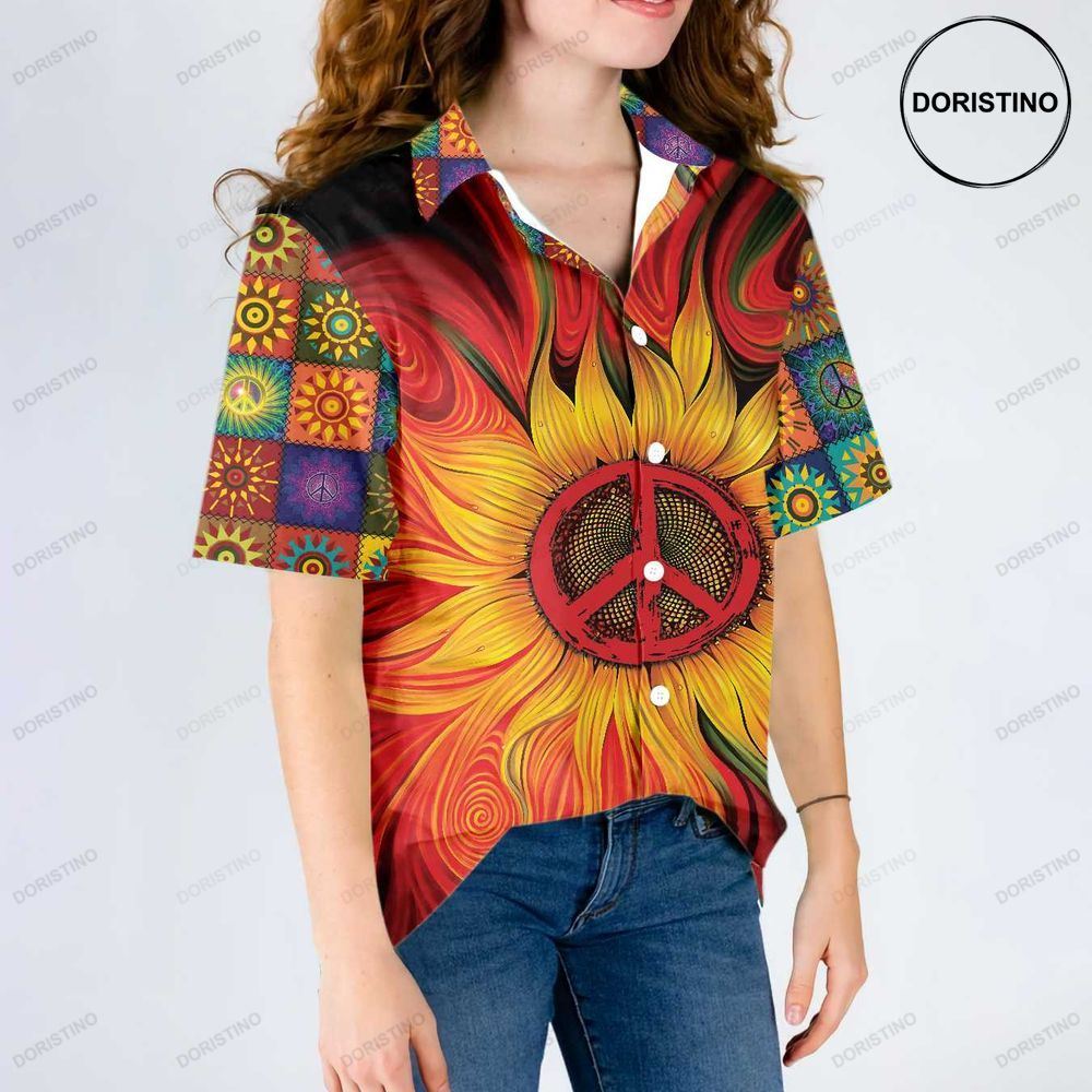 Hippie Sunflower Peace Hippie Peace Sign Best Hippie Gift Limited Edition Hawaiian Shirt