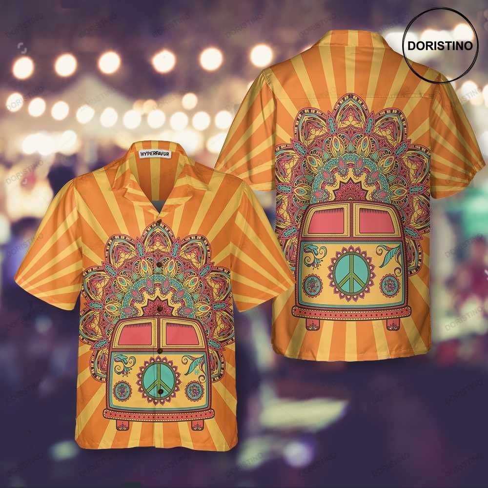 Hippie Van Mandala Funny Hippie Unique Hippie Gift Awesome Hawaiian Shirt