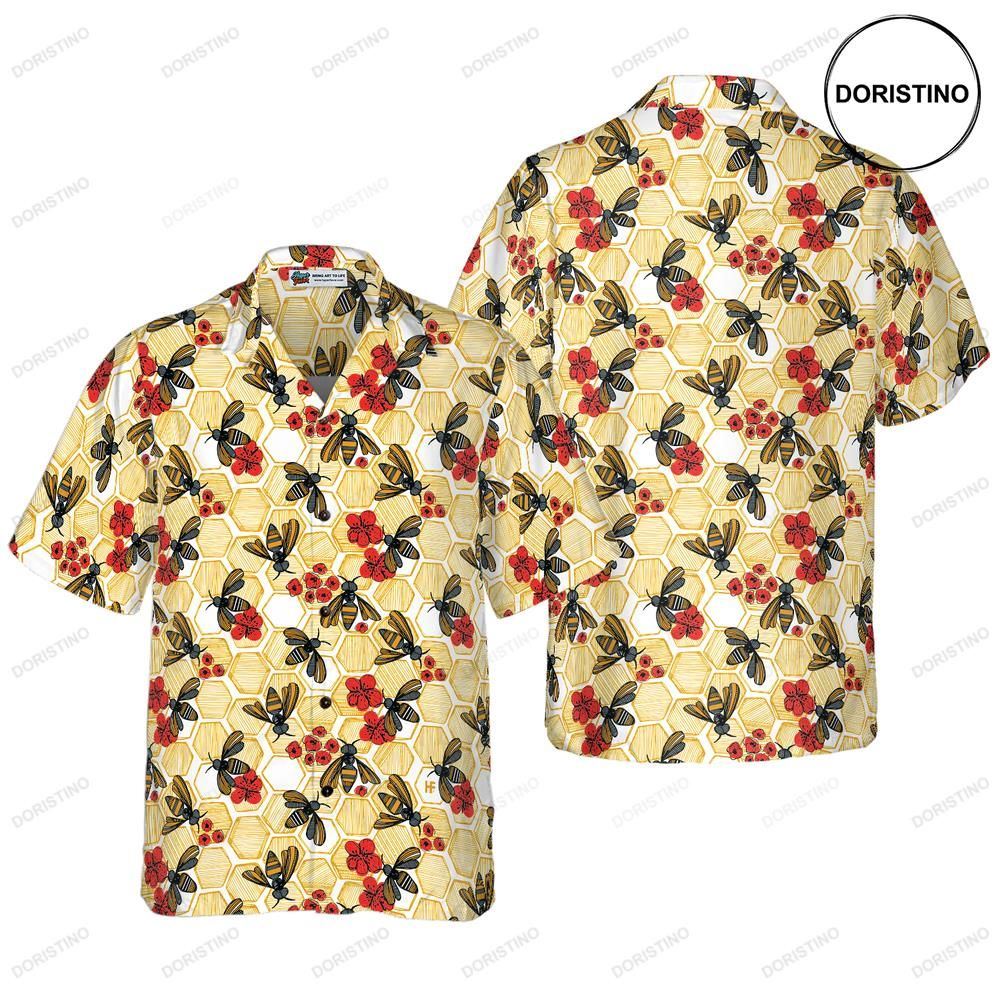 Honey Bee Hexagon Limited Edition Hawaiian Shirt