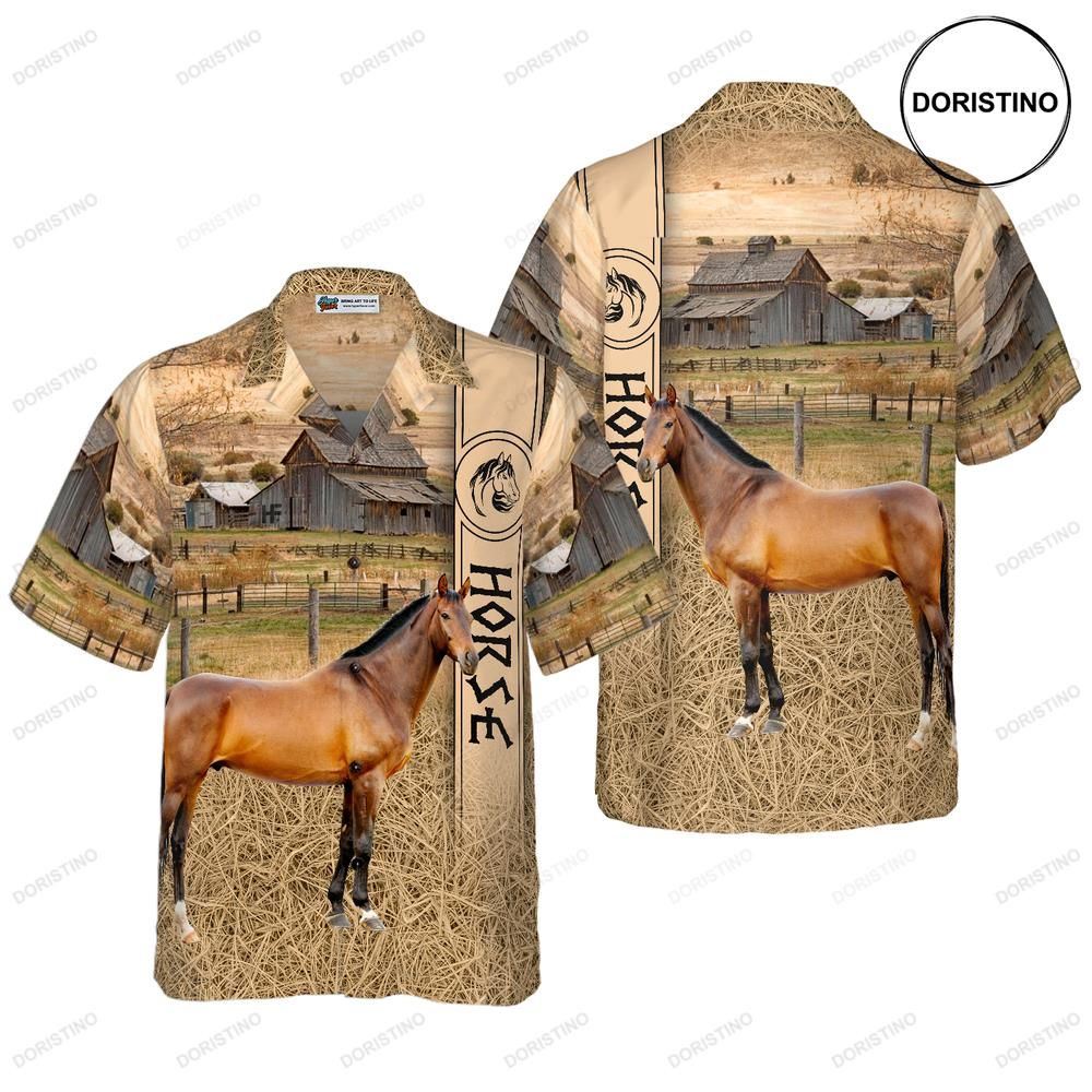 Horse On The Farm Awesome Hawaiian Shirt