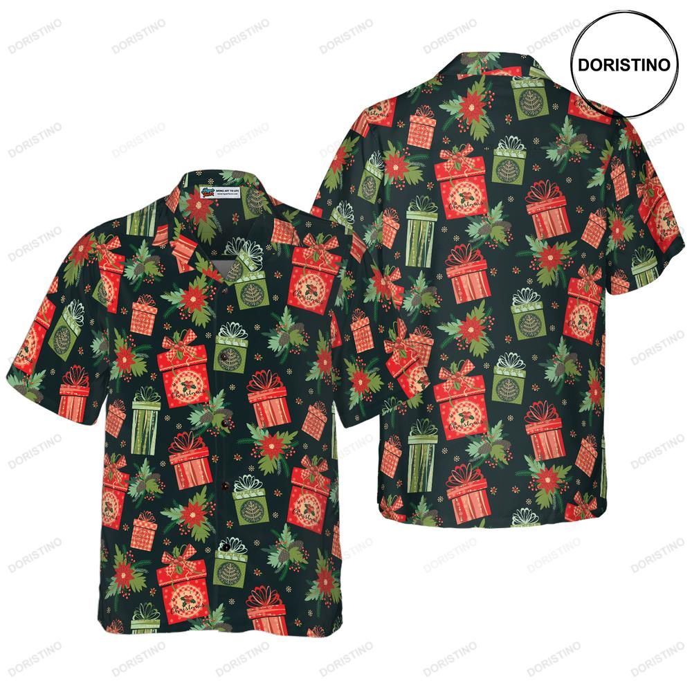 Hyperfavor Christmas Chritmas Gift Pattern Short Sleeve Christmas Idea G Limited Edition Hawaiian Shirt