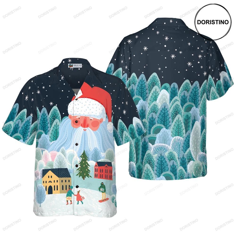 Hyperfavor Christmas For Men And Women Xmas Santa Tower Button Down S Limited Edition Hawaiian Shirt