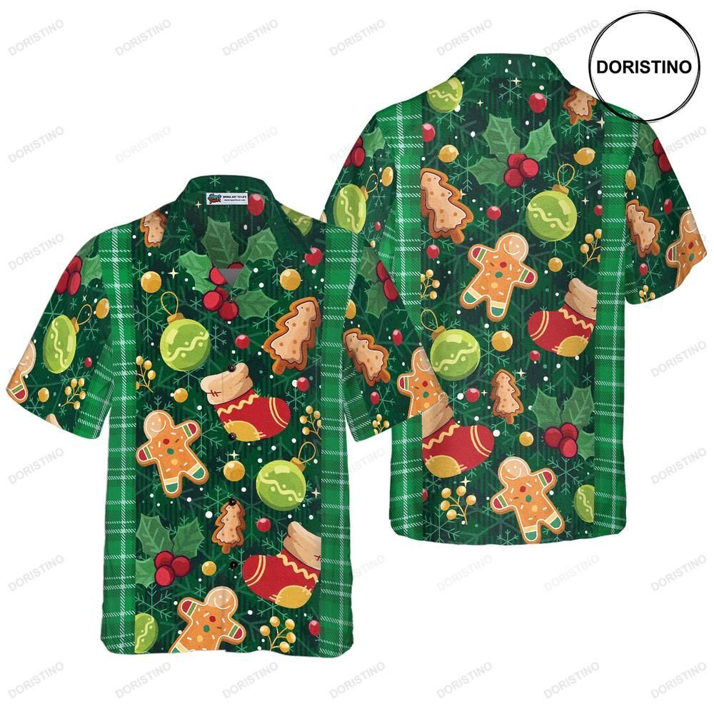 Hyperfavor Christmas Green Plaid Pattern Christmas Short Sleeve Button Down Sh Limited Edition Hawaiian Shirt