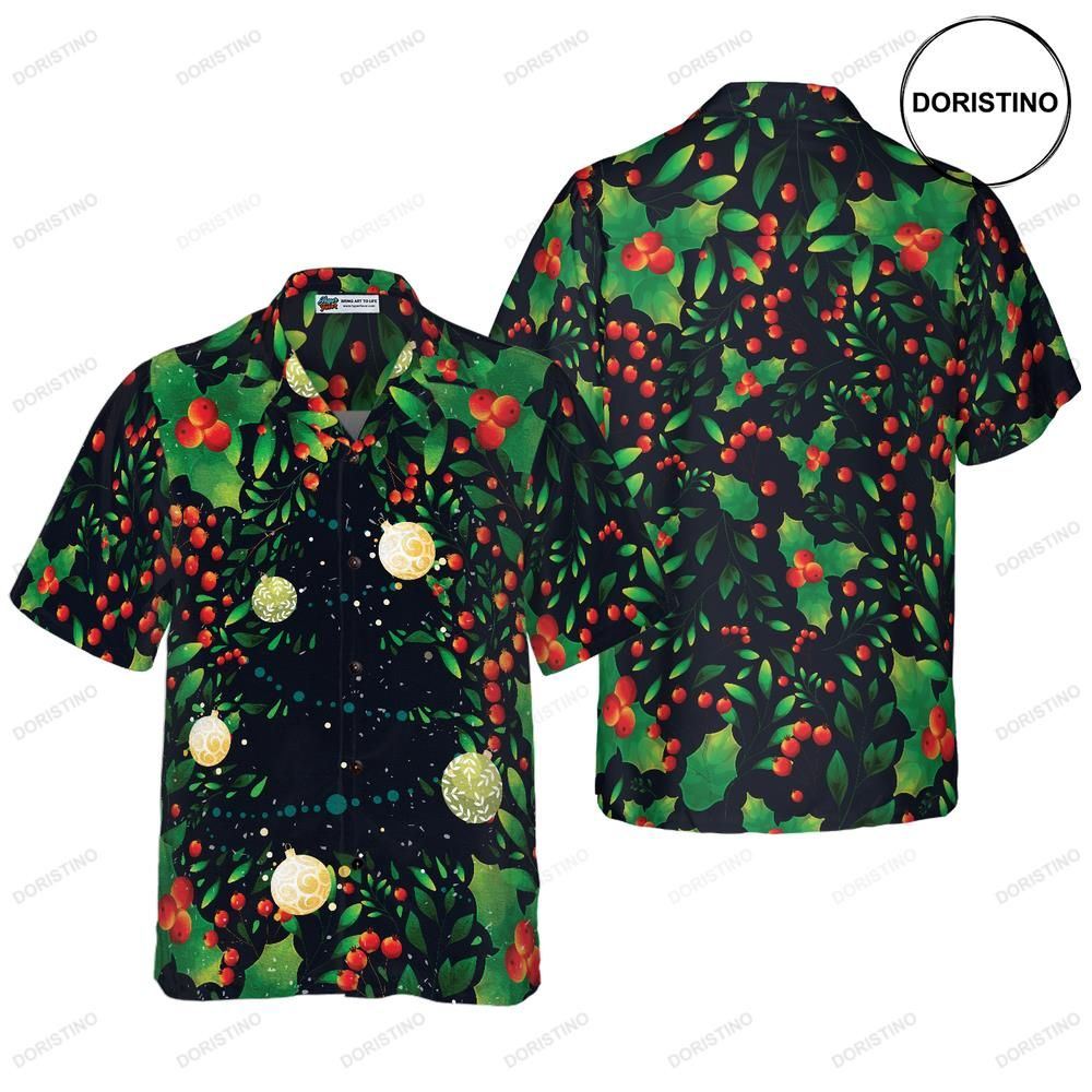 Hyperfavor Christmas Tree Pattern Christmas Short Sleeve Button Down For Limited Edition Hawaiian Shirt