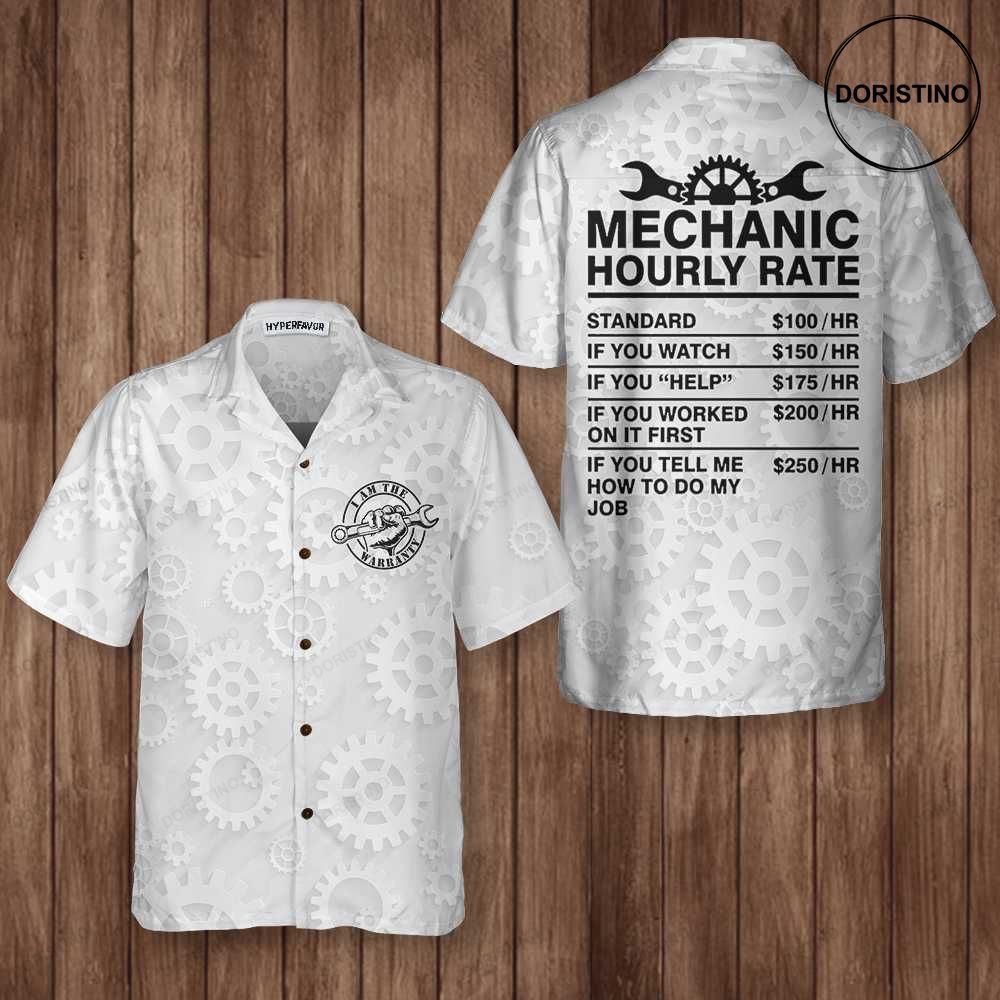 I Am The Warranty Black And White Mechanic Limited Edition Hawaiian Shirt