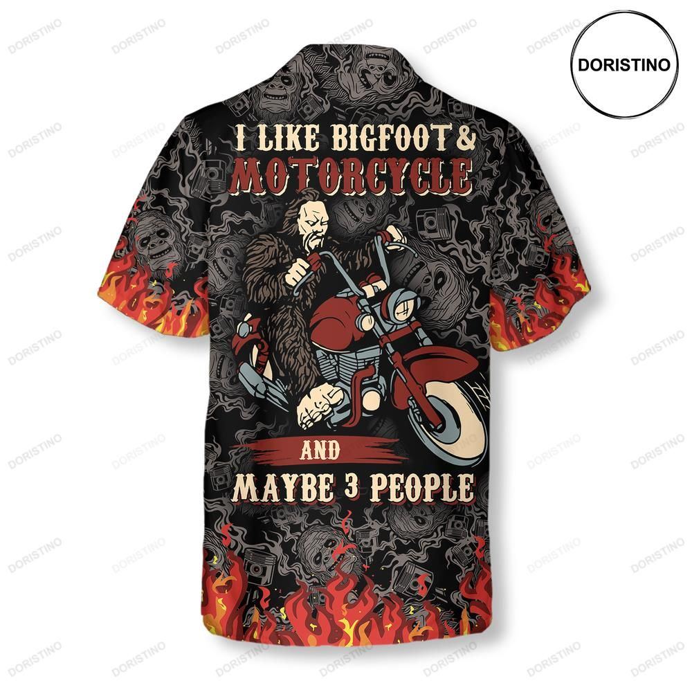 I Like Bigfoot Motorcycle Maybe 3 People Hawaiian Shirt