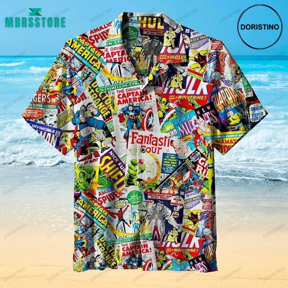 I Like Superhero Comicss Summer Monster Vintage Summer Beach Button Downs Awesome Hawaiian Shirt