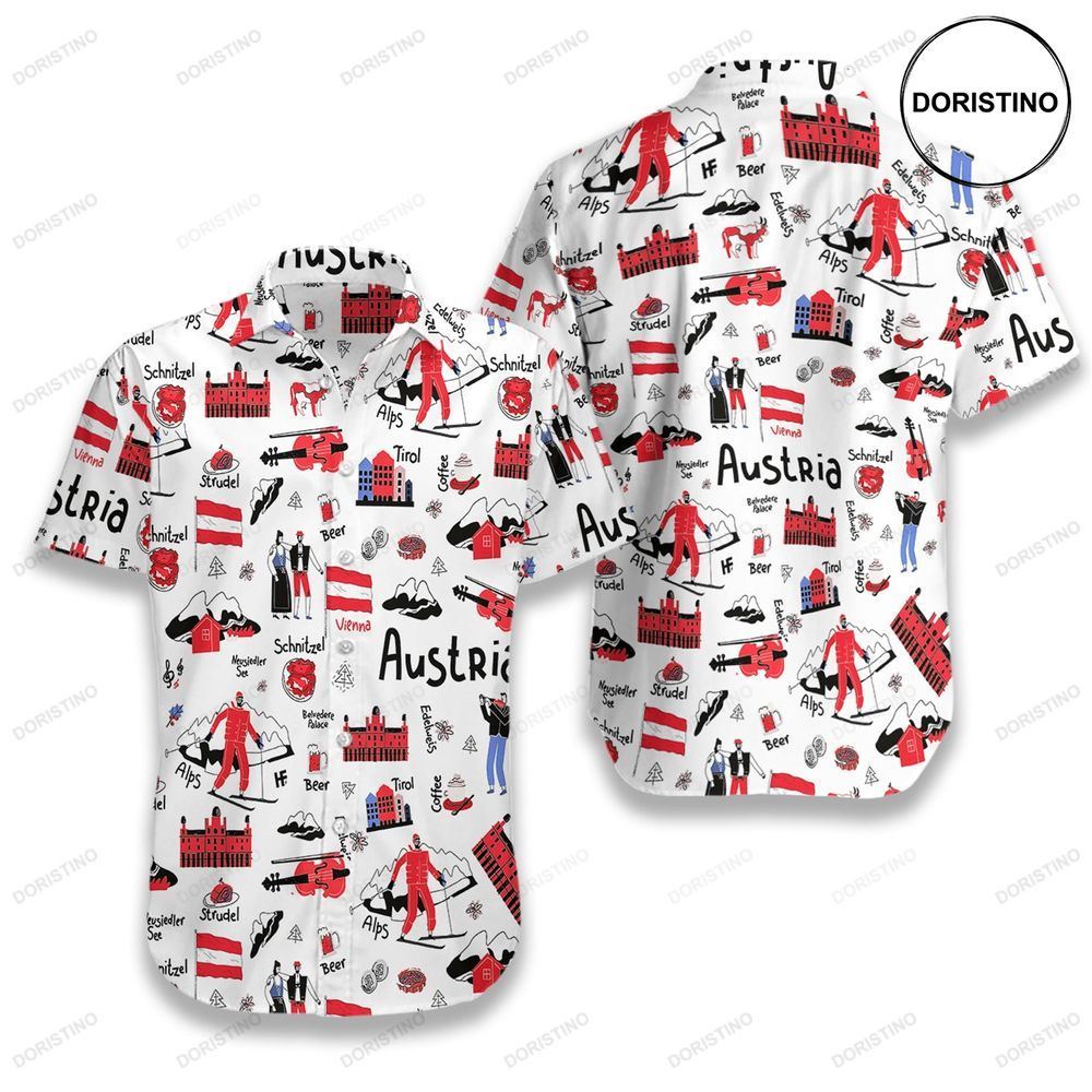 I Love Austria Doodle Limited Edition Hawaiian Shirt