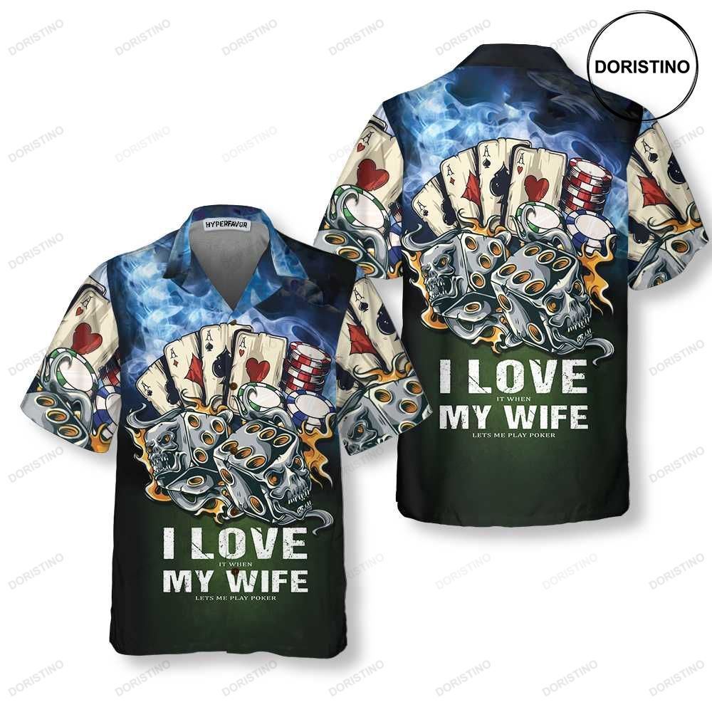 I Love My Wife Casino Funny Casino Poker For Men Casino Short Sleeve Gift Awesome Hawaiian Shirt