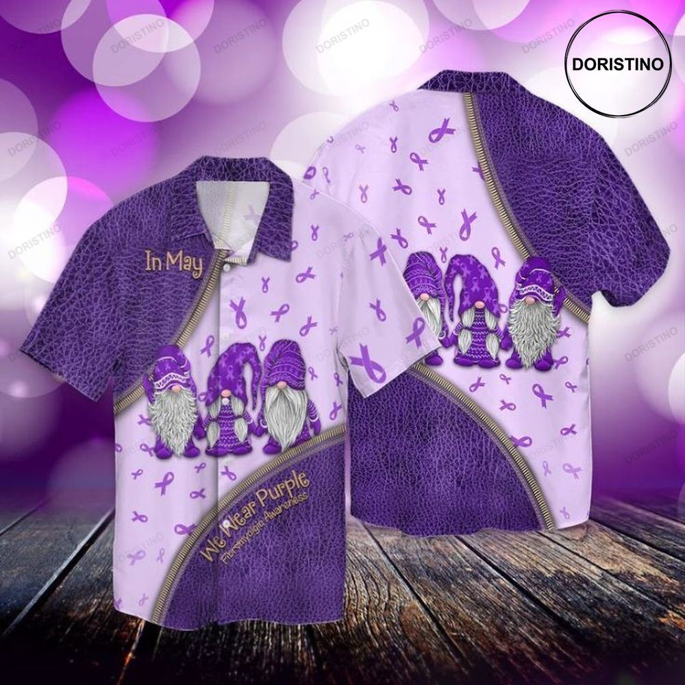 In May We Wear Purple Fibromyalgia Awareness Awesome Hawaiian Shirt