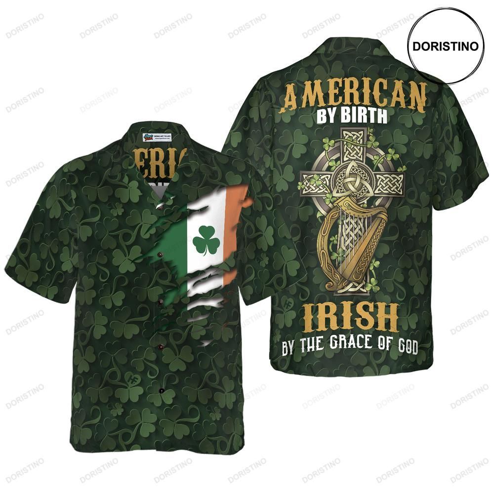 Irish By The Grace Of God Shamrock Limited Edition Hawaiian Shirt