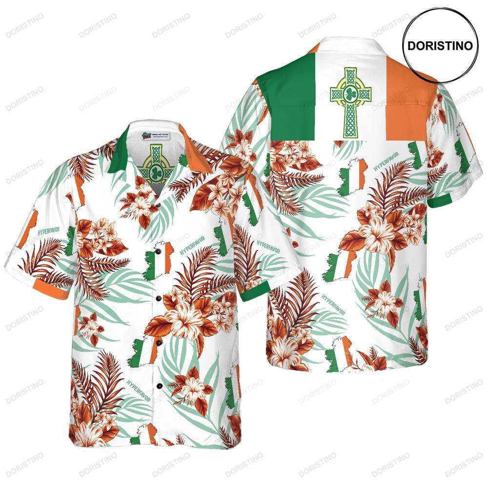 Irish Celtic Cross Shamrock Ireland Proud Limited Edition Hawaiian Shirt