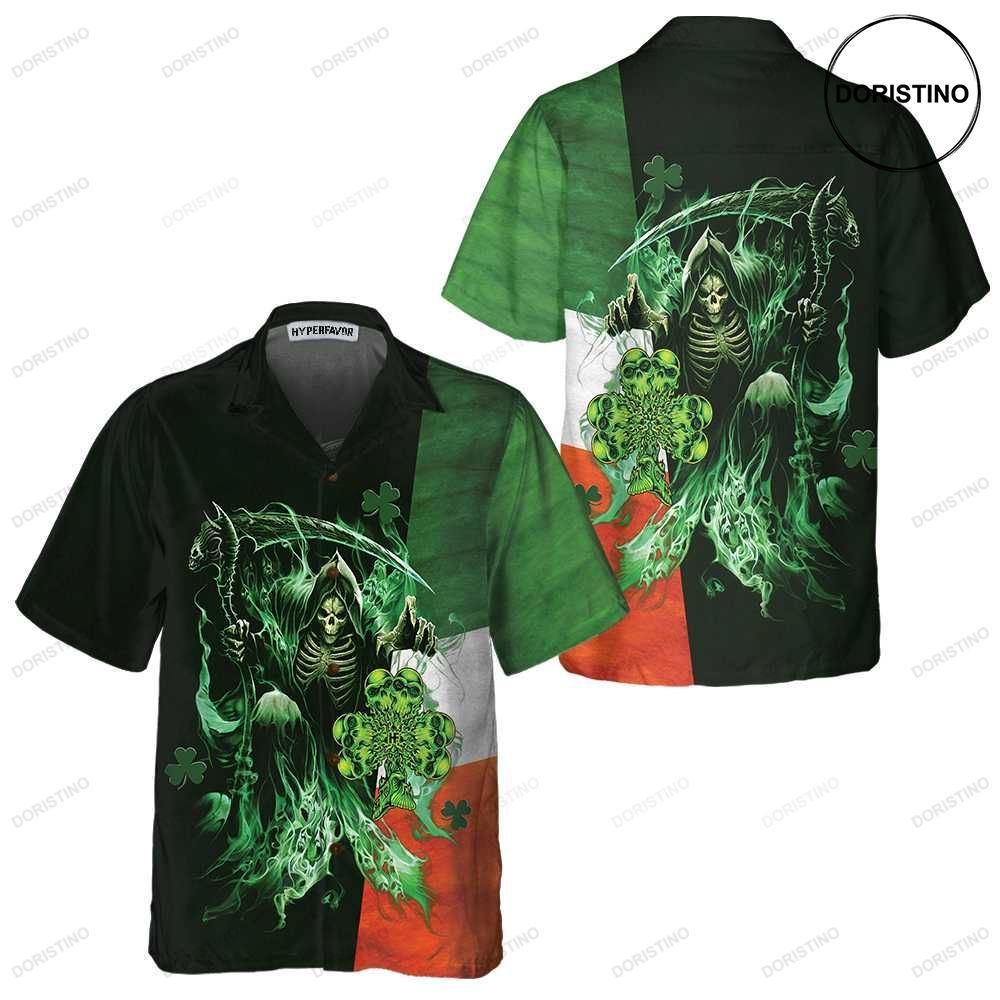 Irish Grim Reaper St Patricks Day Cool St Patrick's Day Gift Limited Edition Hawaiian Shirt