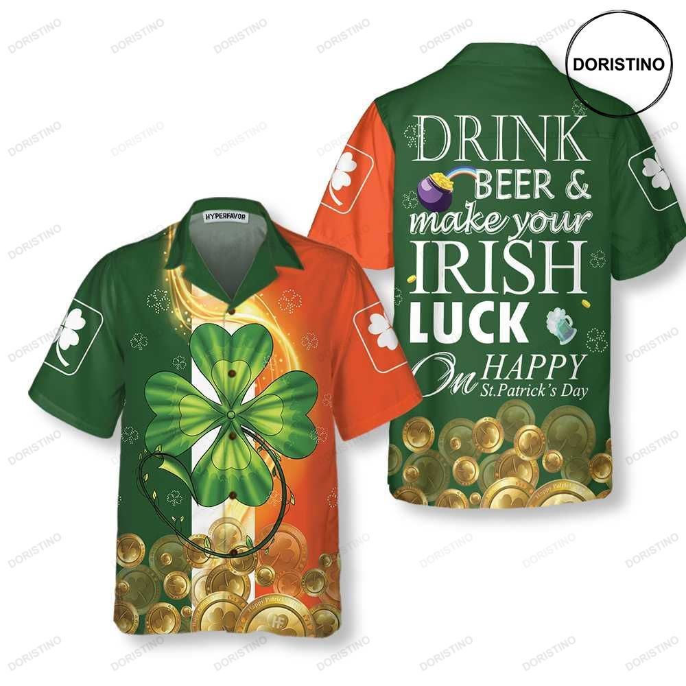 Irish Luck On St Patrick's Day St Patricks Day Cool St Patrick's Day Gift Limited Edition Hawaiian Shirt