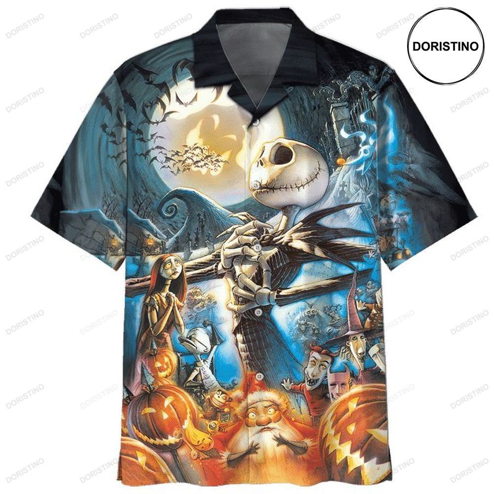 Jack Skellington Happy Halloween 3 Print Limited Edition Hawaiian Shirt