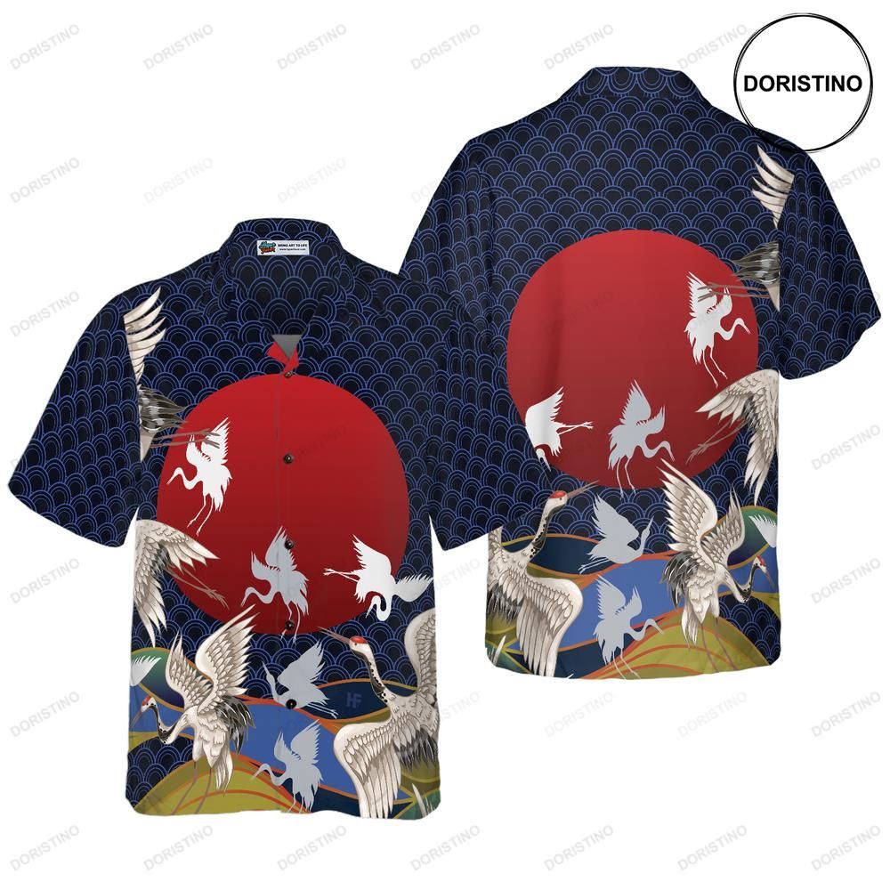 Japanese Cranes Awesome Hawaiian Shirt