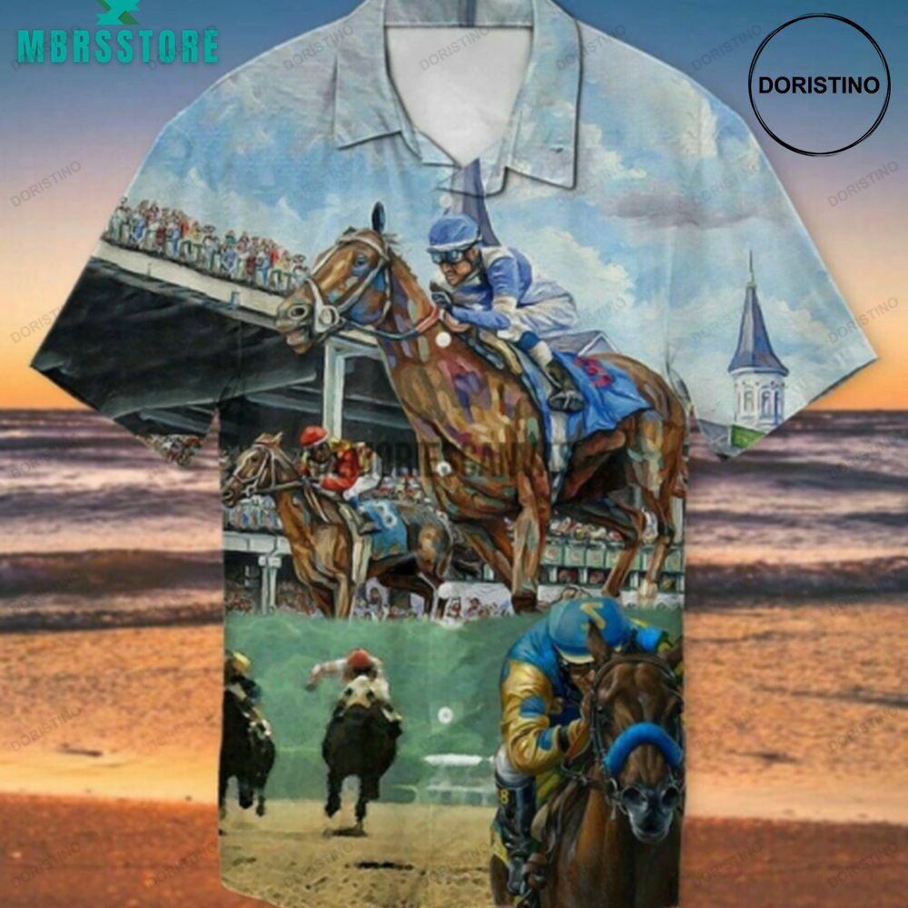 Kentucky Derby Horse Racing Aop Vintage Beach Racing Horse America Limited Edition Hawaiian Shirt