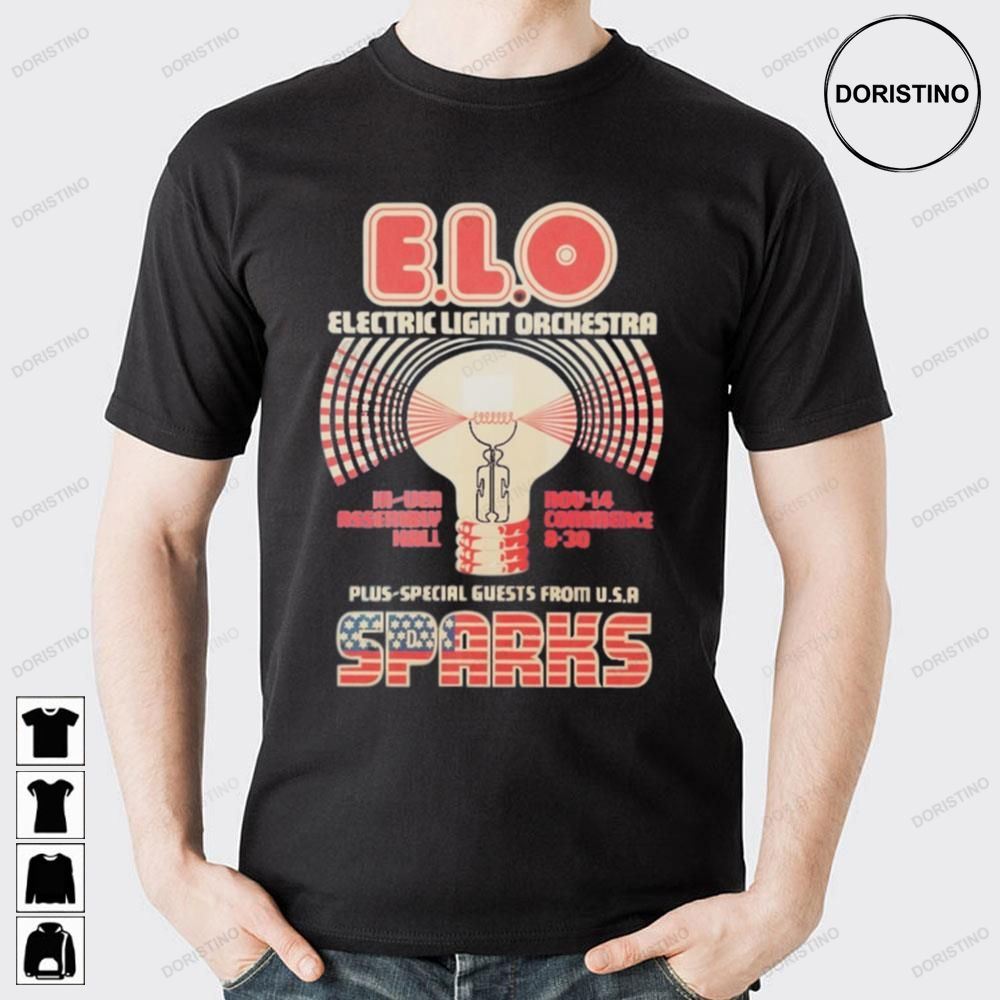 Vintage Flag Usa Sparks Electric Light Orchestra Doristino Awesome Shirts