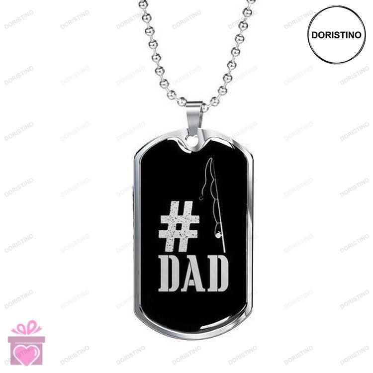 Dad Dog Tag Custom Picture Fathers Day Dad Hastag Dog Tag Necklace Gift For Dad Doristino Limited Edition Necklace