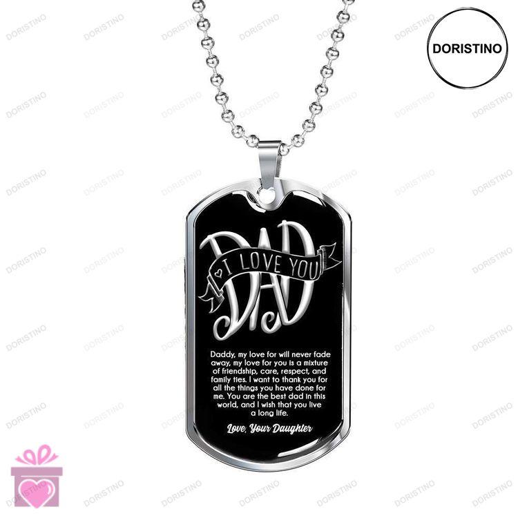 Dad Dog Tag Custom Picture Fathers Day Dad I Love You Engraved Stainless Dog Tag Necklace Gift For D Doristino Awesome Necklace