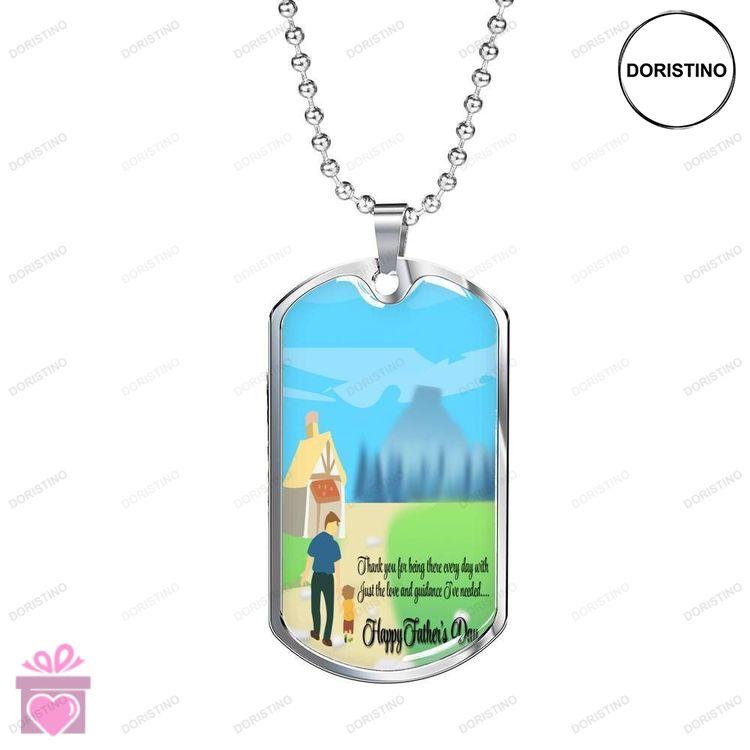 Dad Dog Tag Custom Picture Fathers Day Dad Is My Best Guide Dog Tag Necklace Gift For Dad Doristino Trending Necklace