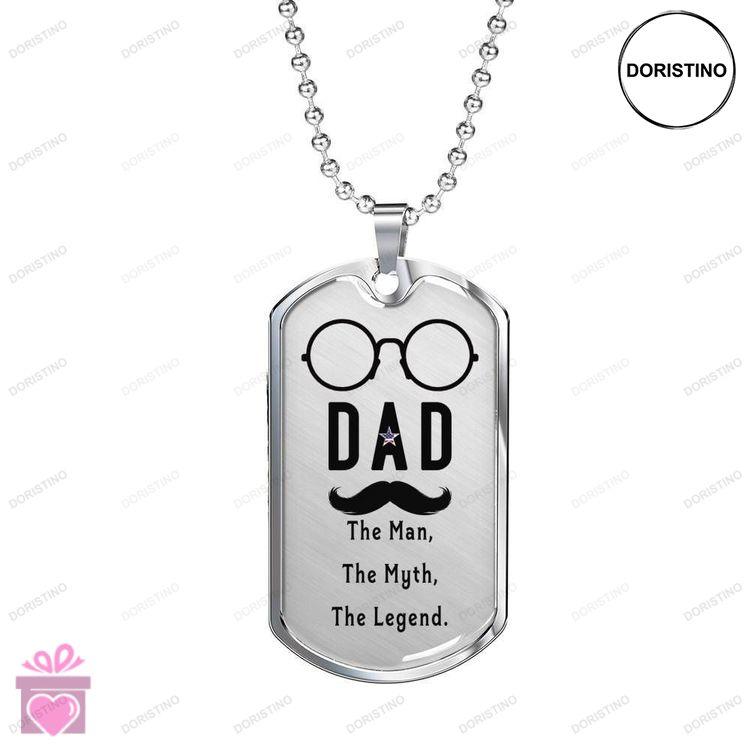 Dad Dog Tag Custom Picture Fathers Day Dad Is The Man The Myth The Legend Dog Tag Necklace Gift For Doristino Awesome Necklace