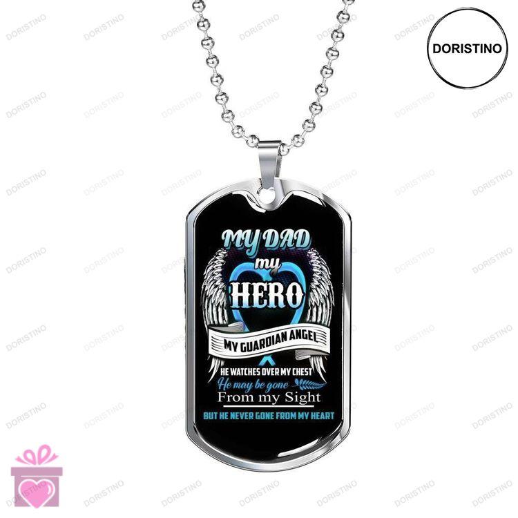 Dad Dog Tag Custom Picture Fathers Day Dad Never Gone From My Heart Dog Tag Necklace For Angel Dad Doristino Limited Edition Necklace