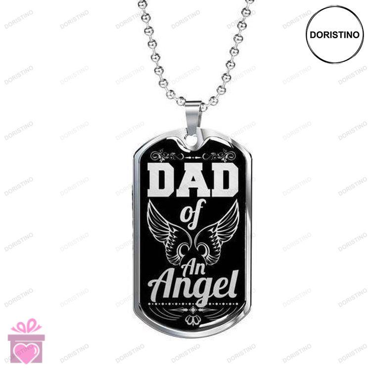 Dad Dog Tag Custom Picture Fathers Day Dad Of An Angel Dog Tag Necklace Gift For Dad Doristino Trending Necklace