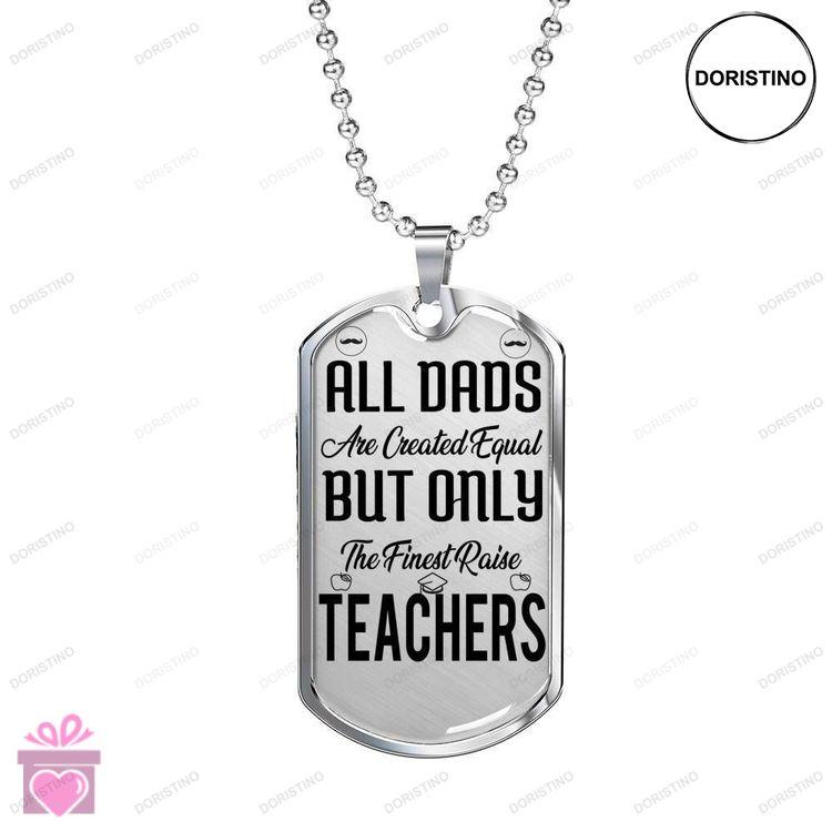 Dad Dog Tag Custom Picture Fathers Day Dad Teaches Me Everything Dog Tag Necklace For Dad Doristino Trending Necklace