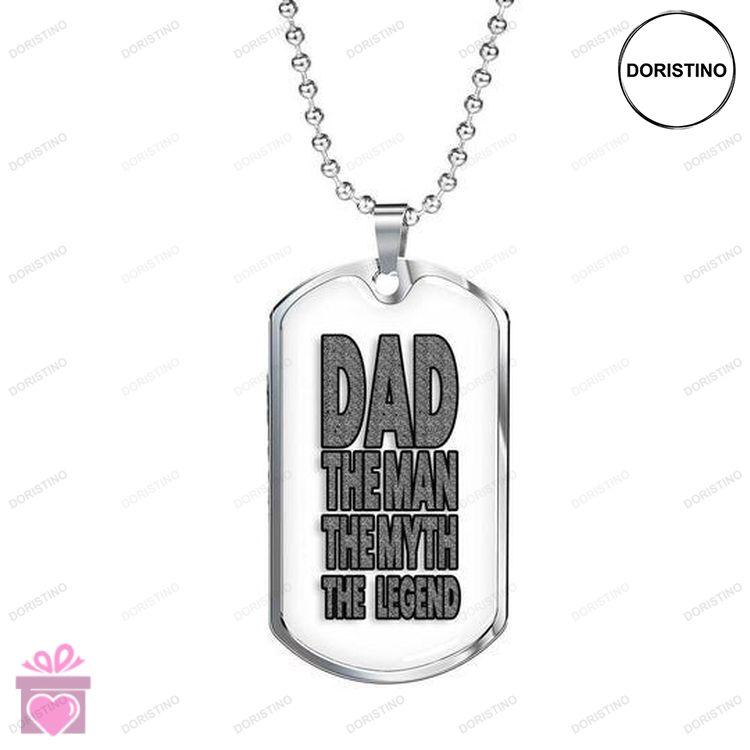 Dad Dog Tag Custom Picture Fathers Day Dad The Man The Myth The Legend Dog Tag Necklace For Dad Doristino Limited Edition Necklace