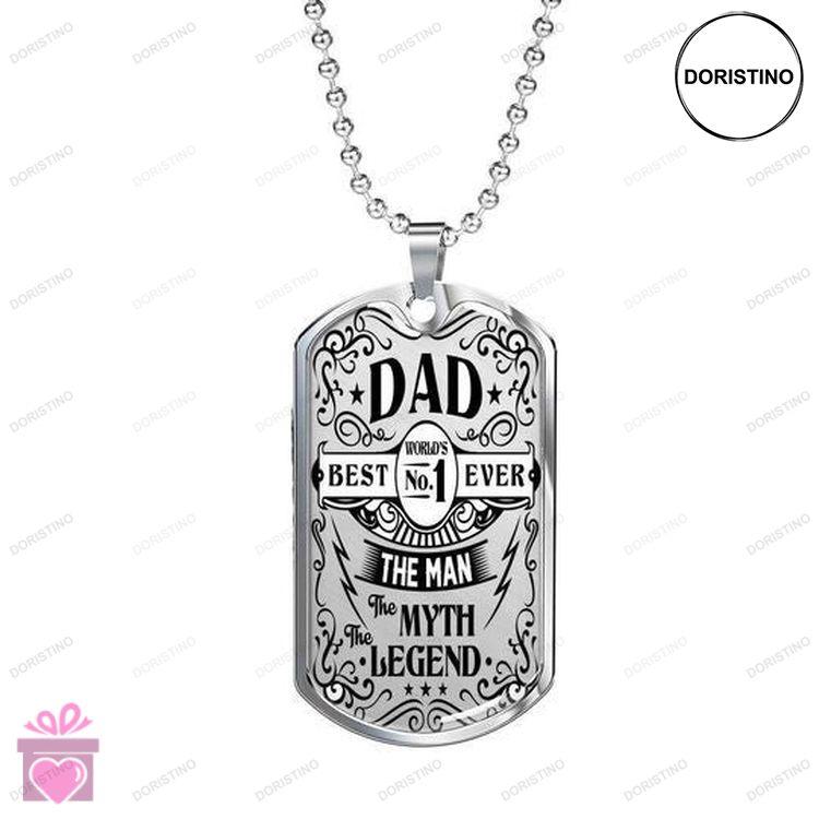 Dad Dog Tag Custom Picture Fathers Day Dad The Man The Myth The Legend Dog Tag Necklace Gift For Dad Doristino Limited Edition Necklace