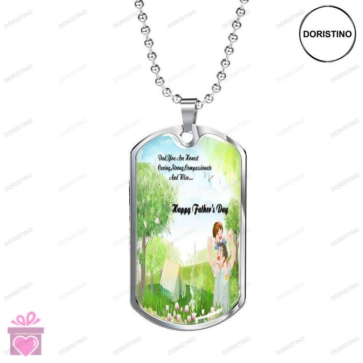 Dad Dog Tag Custom Picture Fathers Day Dad You Are Honest Wise Fathers Day Giving Dad Dog Tag Neckla Doristino Trending Necklace