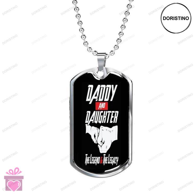 Dad Dog Tag Custom Picture Fathers Day Daddy And Daughter The Legend And The Legacy Dog Tag Necklace Doristino Trending Necklace