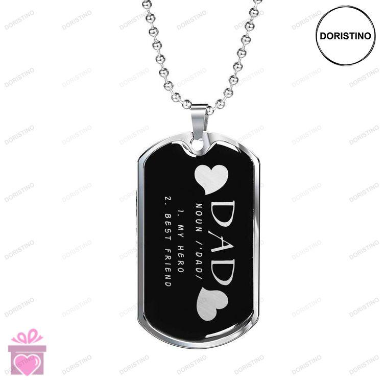 Dad Dog Tag Custom Picture Fathers Day Daddy Is A Sons First Hero A Daughters First Love Dog Tag Nec Doristino Trending Necklace