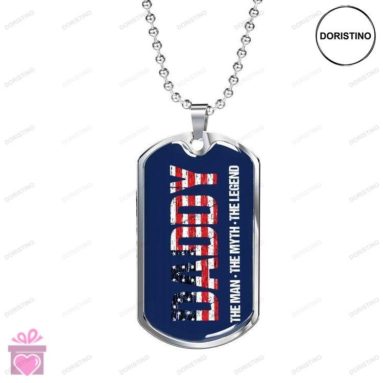 Dad Dog Tag Custom Picture Fathers Day Daddy Necklace The Man The Myth The Legend Dog Tag Necklace F Doristino Awesome Necklace